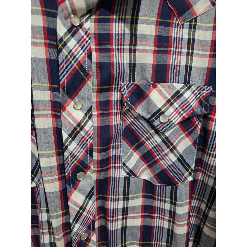 Vintage Sears Western Wear Plaid Snap Button Shirt Long Sleeve Men’s Large - Picture 7 of 8
